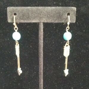 Elegant Goldtone and Turquoise Earrings Vintage